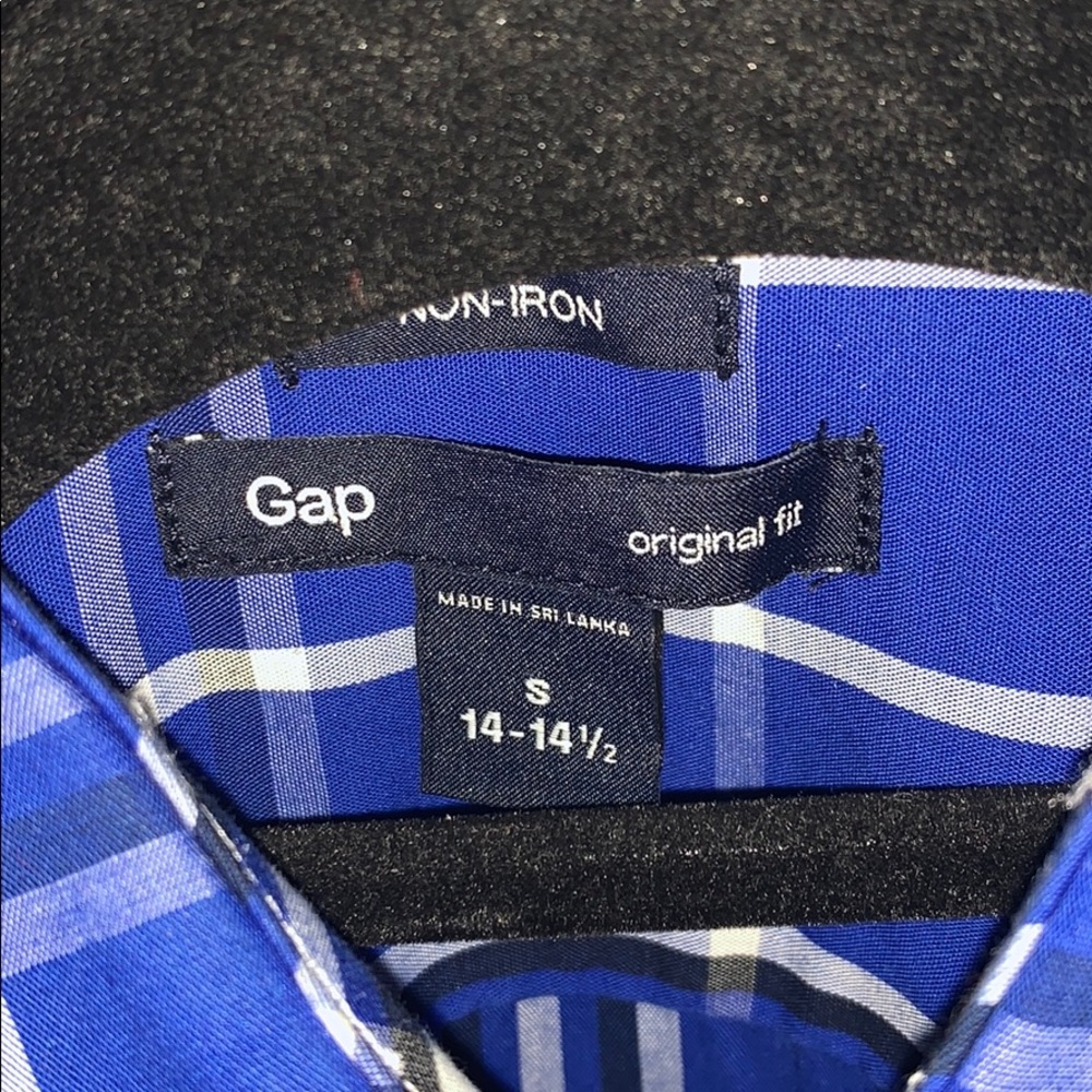 Gap Small Blue Plaid Button Down - image 2